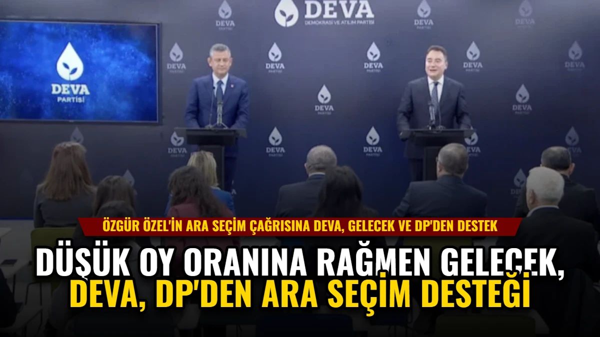 Düşük Oy Oranına Rağmen Gelecek, DEVA, DP'den Ara Seçim Desteği